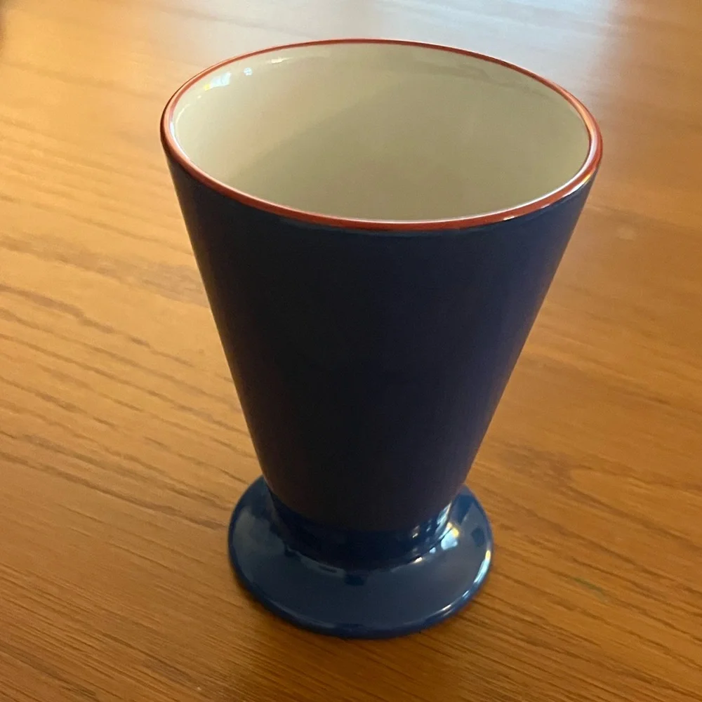 Vintage Blue Churchill mug with red rim and white interior. - Picture 6 of 6